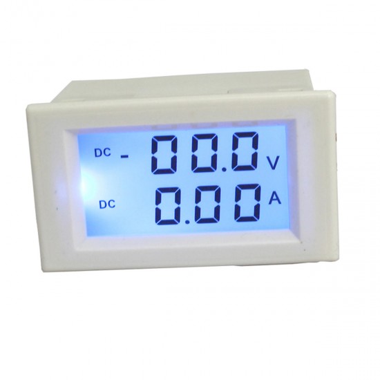 D85-3050 DC 0-200V 10A Digital Voltmeter Ammeter LCD Panel Volt Amp Meter Gauge White