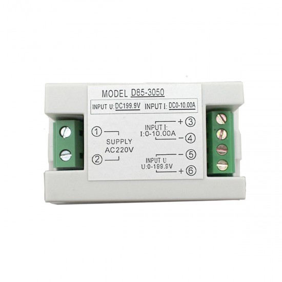 D85-3050 DC 0-200V 10A Digital Voltmeter Ammeter LCD Panel Volt Amp Meter Gauge White