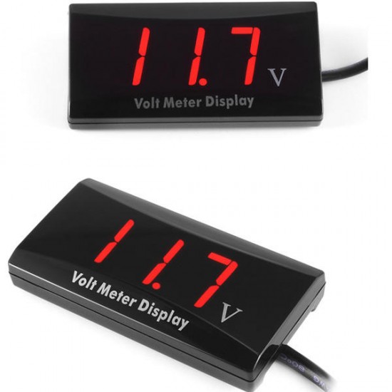 DC 8-16V Red LED Panel Digital Display Voltmeter Voltage Meter for 12V Cars Vehicles DC 8-16V Red LED Panel Digital Display Voltmeter Voltage Meter for 12V Cars Vehicles