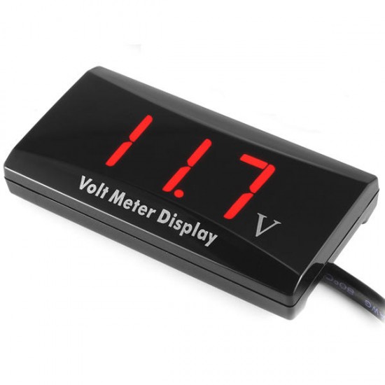 DC 8-16V Red LED Panel Digital Display Voltmeter Voltage Meter for 12V Cars Vehicles