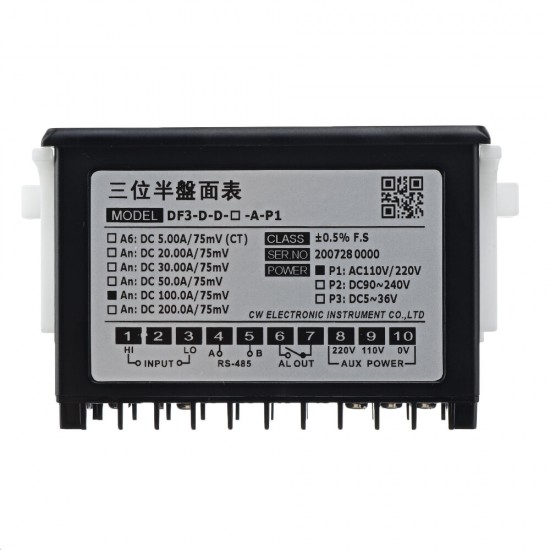 DF3-D DC Current Monitor Red LED Display Digital 3 1/2 DC50/100A Ammeter Instrument Meter Tester