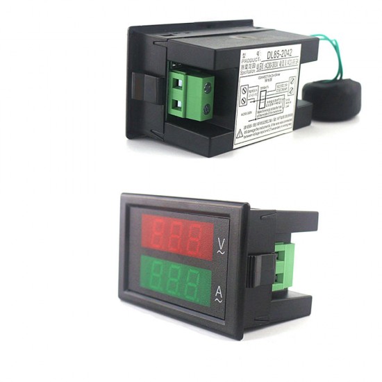 DL69-2042 4-Digit Dual Display Current Voltmeter AC 80-300V 0-100A Led Volt Amp Meter Voltage Current Meter