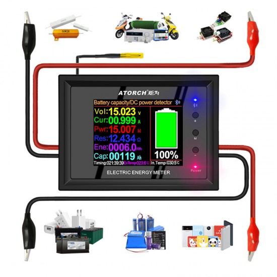 DT24 Digital Display DC Power Supply Voltmeter Ammeter Battery Capacity Tester Battery Fuel Gauge Power Meter