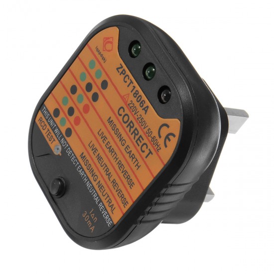 Electrical Socket Tester Neutral Live Earth Wire RCD Switch LED Detector Outlet Electrical Socket Tester Neutral Live Earth Wire RCD Switch LED Detector Outlet