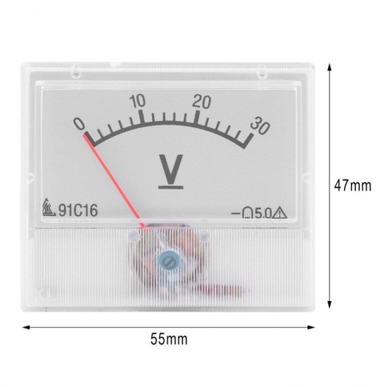 Professional 0-30V DC Analog Volt Voltage Panel Meter Voltmeter Gauge With Class 2.5 Accuracy Tester Diagnostic Tool 55*47mm Professional 0-30V DC Analog Volt Voltage Panel Meter Voltmeter Gauge With Class 2.5 Accuracy Tester Diagnostic Tool 55*47mm