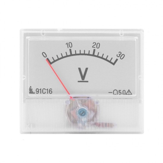 Professional 0-30V DC Analog Volt Voltage Panel Meter Voltmeter Gauge With Class 2.5 Accuracy Tester Diagnostic Tool 55*47mm