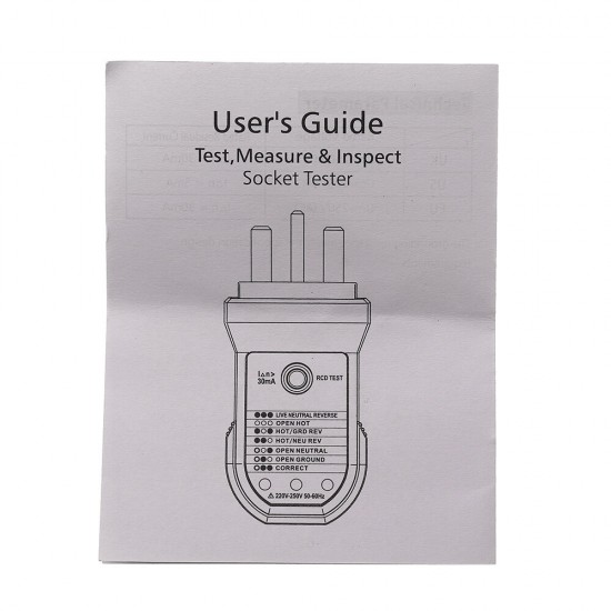 FY1872 EU Socket Tester Circuit Polarity Voltage Detector Wall Plug Breaker Finder RCD Test