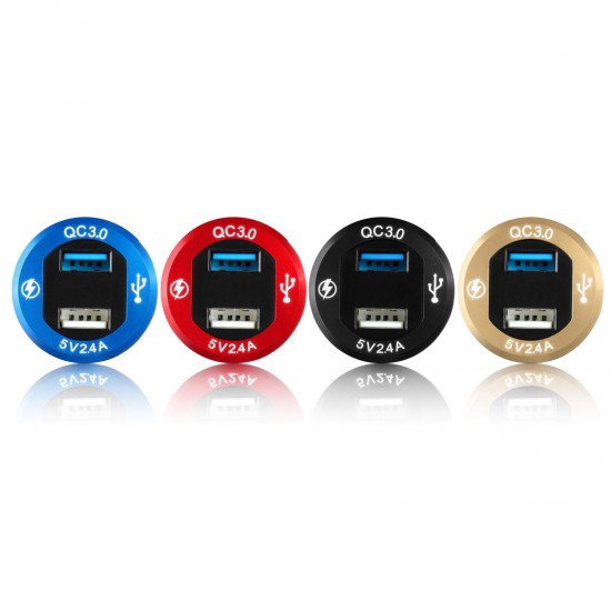 General QC3.0 Aluminum Alloy with Voltmeter USB Charger