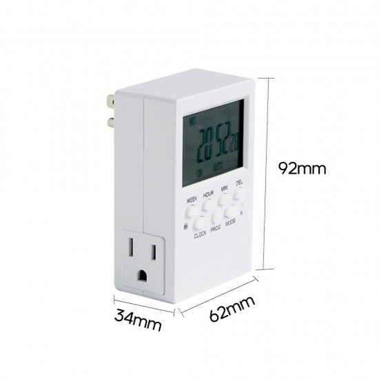 Intelligent Electronic Timing Socket Digital Timer Socket Countdown Time Setting Switch Plug-in Programmable Time Controller