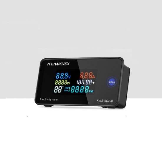 AC 50~300V 10A/100A Digital Electricity Meter Voltmeter Ammeter With CT Power Current Voltage Temperature Measurement