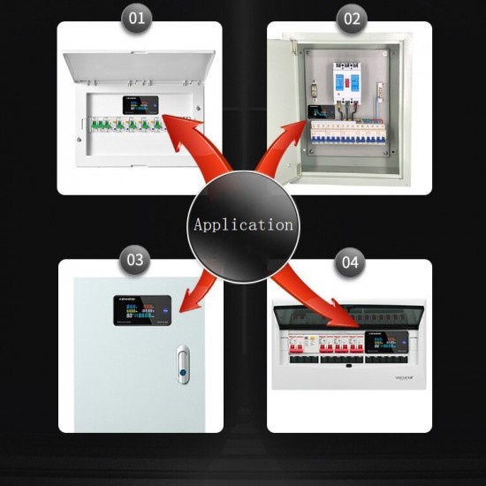 AC 50~300V 10A/100A Digital Electricity Meter Voltmeter Ammeter With CT Power Current Voltage Temperature Measurement