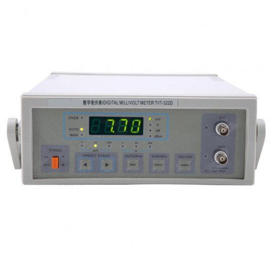 LW-322D Auto/Manual CH1/CH2 Digital Millivoltmeter 10Hz~2MHz Voltmeter Electrical Instrument
