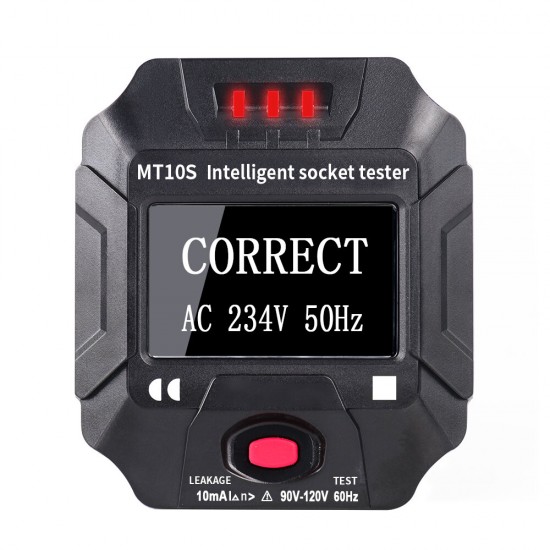 MT10S/MT10E Socket Outlet Tester Intelligent Detection Display Voltage Frequency RCD Tester