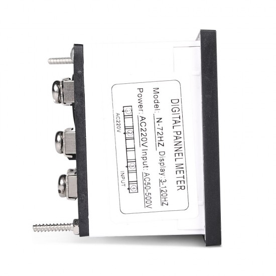 N-72HZ 3~120Hz 68mm Hole Size Digital Frequency Meter 73mm Square Panel LED Display Electrical Hertz Tester Indicator N-72HZ 3~120Hz 68mm Hole Size Digital Frequency Meter 73mm Square Panel LED Display Electrical Hertz Tester Indicator