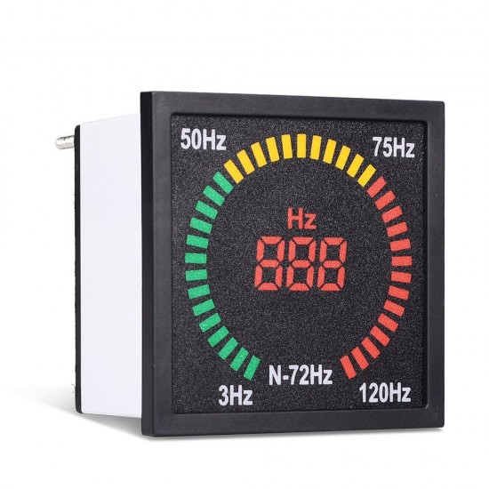 N-72HZ 3~120Hz 68mm Hole Size Digital Frequency Meter 73mm Square Panel LED Display Electrical Hertz Tester Indicator N-72HZ 3~120Hz 68mm Hole Size Digital Frequency Meter 73mm Square Panel LED Display Electrical Hertz Tester Indicator