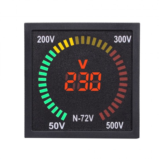 N-72V 50V ~500V 73mm Panel LED Display Voltage Meter 68mm Hole Size Voltmeter AC 220V Digital Voltage Signal Indicator N-72V 50V ~500V 73mm Panel LED Display Voltage Meter 68mm Hole Size Voltmeter AC 220V Digital Voltage Signal Indicator