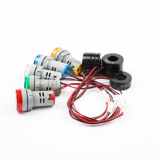 Plastic 22mm AD101-22AM Mini Ammeter Current Meter Indicator LED with CT Transformer