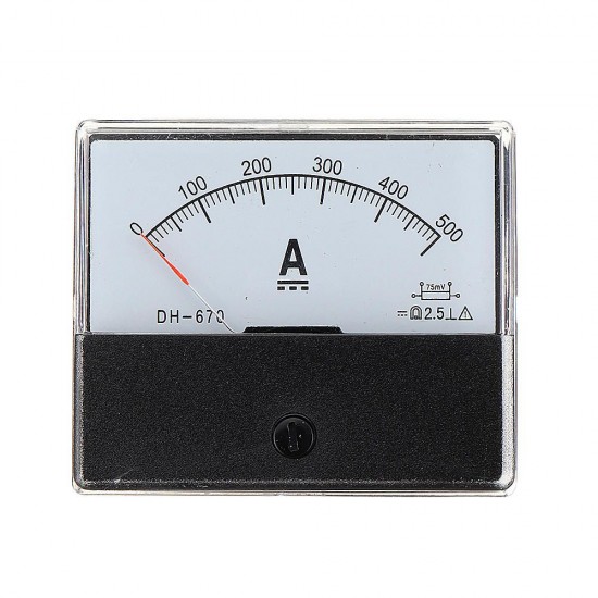 Pointer Analog Amp Panel Meter Current Ammeter DC 0-500A 500A with Shunt