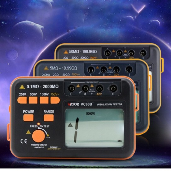 VC60B/D/E+ Digital Insulation Resistance Tester Megohmmeter Insulation Tester VC60B/D/E+ Digital Insulation Resistance Tester Megohmmeter Insulation Tester