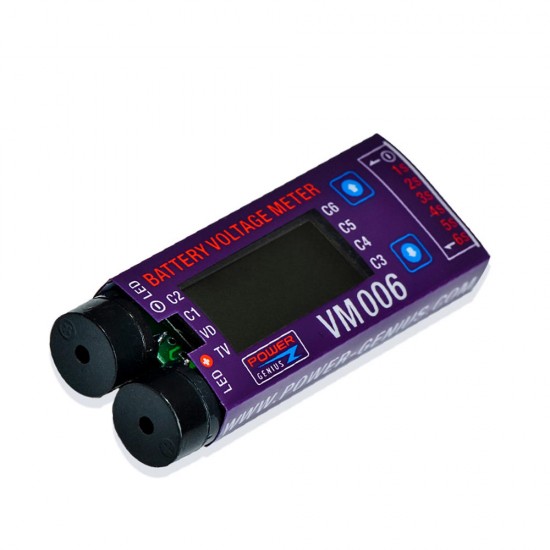 VM006 1-6S DC 3.0-27.0V LiPo Battery Accurate 1mV Battery Voltage Meter LCD Liquid Crystal Display A