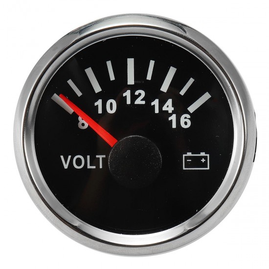 Volt Meter Gauge 8-16 Volts Caravan Boat Marine Voltmeter Black Volt Meter Gauge 8-16 Volts Caravan Boat Marine Voltmeter Black