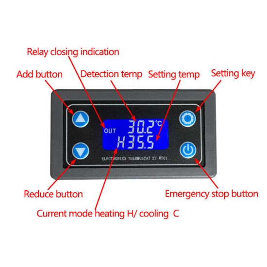 XY-WT01 Digital Thermostat High Precision Digital Display Temperature Controller Refrigeration Heating XY-WT01 Digital Thermostat High Precision Digital Display Temperature Controller Refrigeration Heating