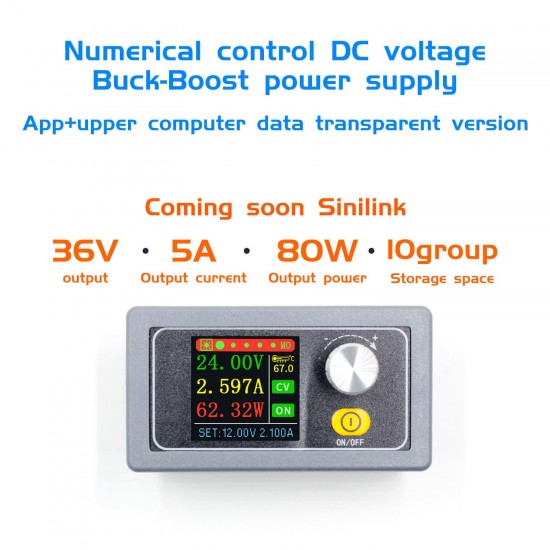 XYS3580 DC DC Buck Boost Converter CC CV 0.6-36V 5A Power Module Adjustable Regulated Laboratory Power Supply Variable