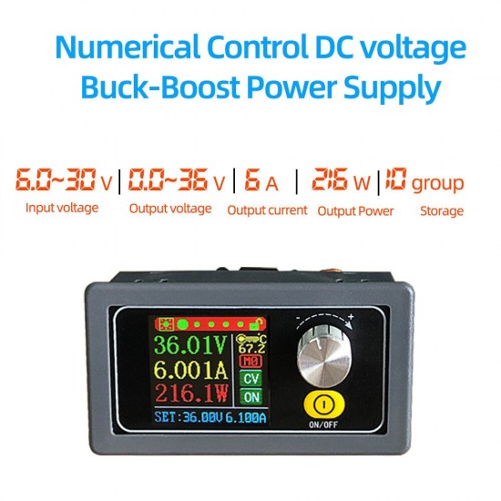 XYS3606W DC DC Buck Boost Converter CC CV 0-36V 6A 216W Synchronous Rectification Efficiency 95% Power Module Adjustable Regulated Laboratory Power Supply Variable XYS3606W DC DC Buck Boost Converter CC CV 0-36V 6A 216W Synchronous Rectification Efficiency 95% Power Module Adjustable Regulated Laboratory Power Supply Variable