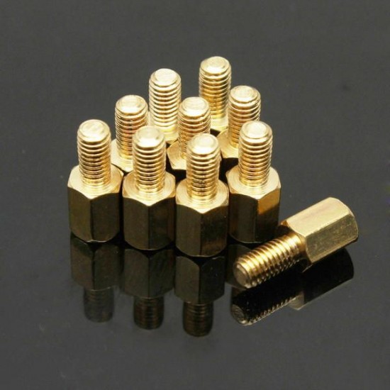 10x 6.5mm M3 Brass Standoff PC Case Motherboard Riser Screws Washers