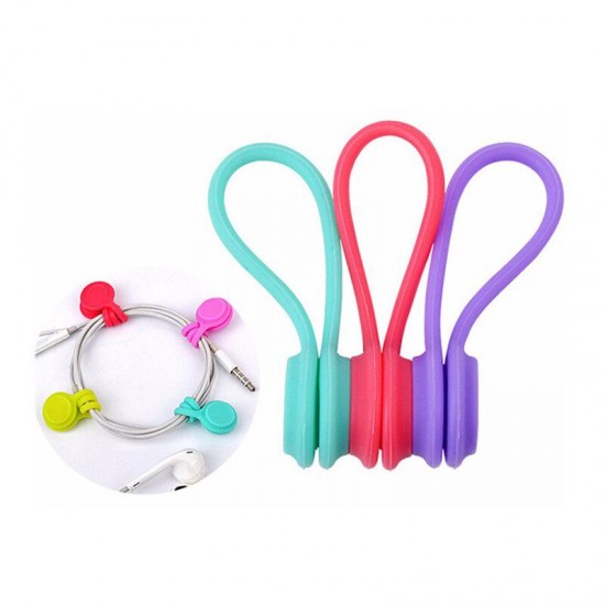 3 pcs Silicone Magnet Coil Earphone Cable Winder Cable Organizer