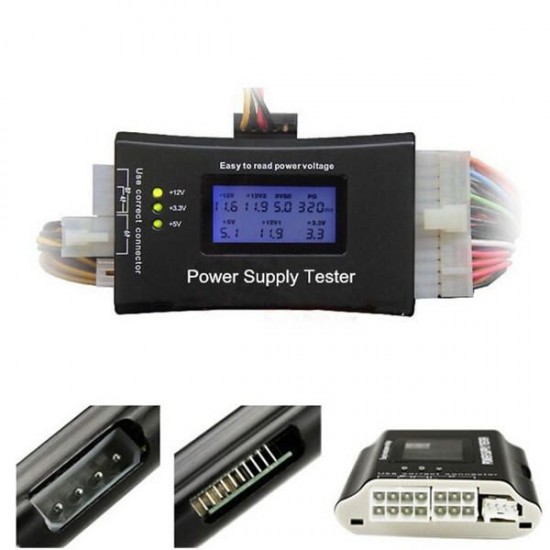 Digital LCD Power Supply Tester for PCATX/BTX/ITX 4Pin SATA HDD Digital LCD Power Supply Tester for PCATX/BTX/ITX 4Pin SATA HDD