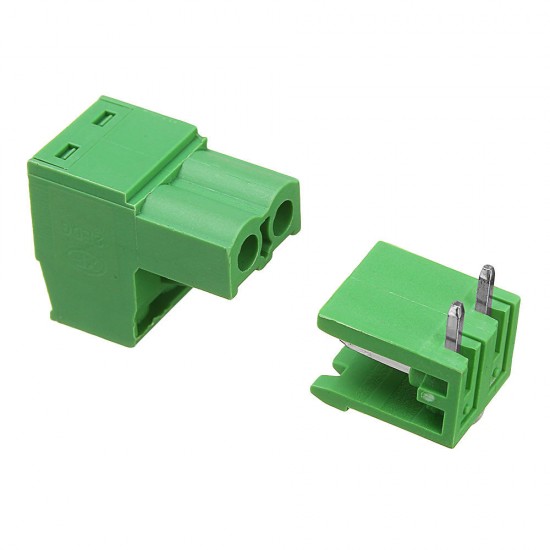 10Pcs 5.08mm Pitch 2Pin Plug in Screw PCB Dupont Cable Terminal Block Connector Right Angle