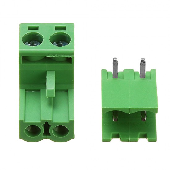 3pcs 5.08mm Pitch 2Pin Plug in Screw PCB Dupont Cable Terminal Block Connector Right Angle