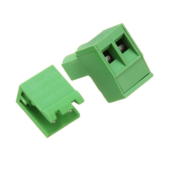 3pcs 5.08mm Pitch 2Pin Plug in Screw PCB Dupont Cable Terminal Block Connector Right Angle