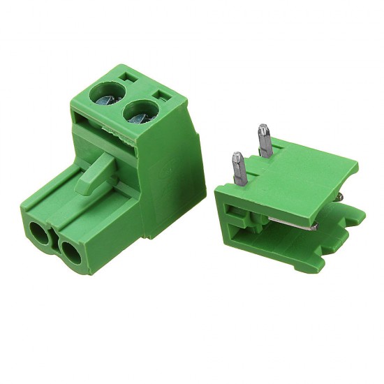 3pcs 5.08mm Pitch 2Pin Plug in Screw PCB Dupont Cable Terminal Block Connector Right Angle