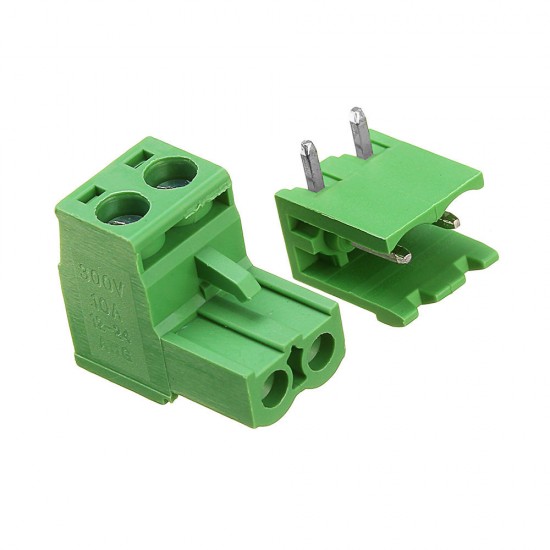 3pcs 5.08mm Pitch 2Pin Plug in Screw PCB Dupont Cable Terminal Block Connector Right Angle