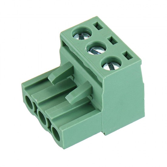 5pcs 2 EDG 5.08mm Pitch 3Pin Plug-in Screw PCB Terminal Block Connector Right Angle