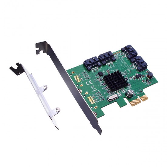 4 Port PCI-Express X1 SATA 3.0 6Gb/s Expansion Adapter Card Chipset For Marvell