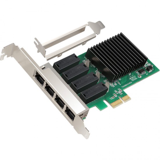 TXA066 RTL8111H-T4 4 RJ45 Ports 10/100/1000Mbps Gigabit Network Card PCI-E PCI Express Network Adapter with Realtek 8111H