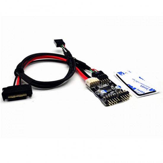 N02 USB2.0 9PIN to Dual 9PIN Interface SSD PCI-E Expansion Card with Power Interface for Desktop Computer