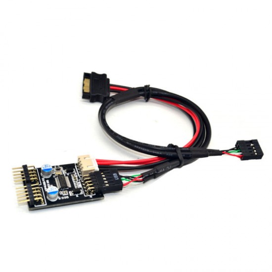 N02 USB2.0 9PIN to Dual 9PIN Interface SSD PCI-E Expansion Card with Power Interface for Desktop Computer