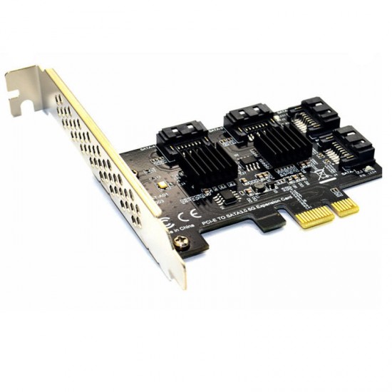PCE4SAT-A01 4 Ports SATA3.0 SSD IPFS Hard Disk Adapter PCI-E Expansion Card 6Gbps for Desktop Computer