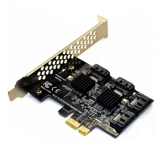 PCE4SAT-A01 4 Ports SATA3.0 SSD IPFS Hard Disk Adapter PCI-E Expansion Card 6Gbps for Desktop Computer