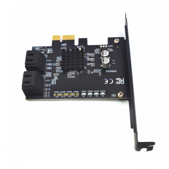 PCE4SAT-M02 SATA3.0 to PCI-E Expansion Card with 4 Ports 6Gbps IPFS Hard Disk Adapter for Desktop Computer