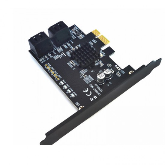 PCE4SAT-M02 SATA3.0 to PCI-E Expansion Card with 4 Ports 6Gbps IPFS Hard Disk Adapter for Desktop Computer