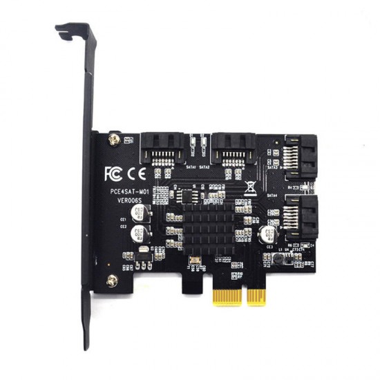 PCE6SAT-M01 4 Ports SATA3.0 SSD PCI-E Expansion Card 6Gbps IPFS Hard Disk Adapter for Desktop Computer