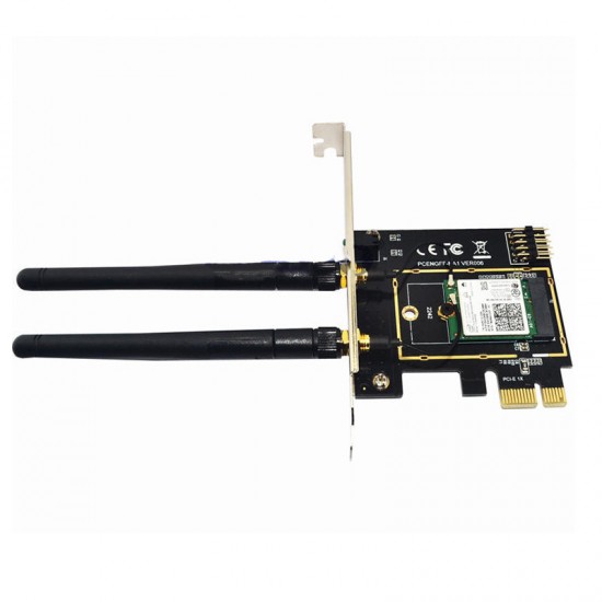 PCI-E 1X to KEY A-E PCI-E Expansion Card 6Gbps bluetooth Network Card Adapter with 2 * Antenna for Desktop Computer