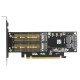 SK16 M.2 NVME SSD 3.0 NGFF PCI-E Expansion Card X4 Adapter B Key M Key Three-disk Version add on Card Suppor PCI Express 3.0 3 in 1 Dual 12v+3.3v