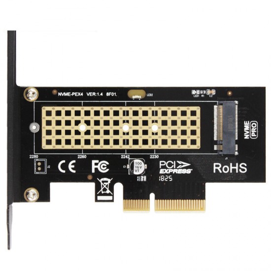 SK4 M.2 NVMe Riser Card SSD NGFF TO PCIE X4 Adapter M Key Interface Card Support PCI Express 3.0 X4 2230-2280 Size