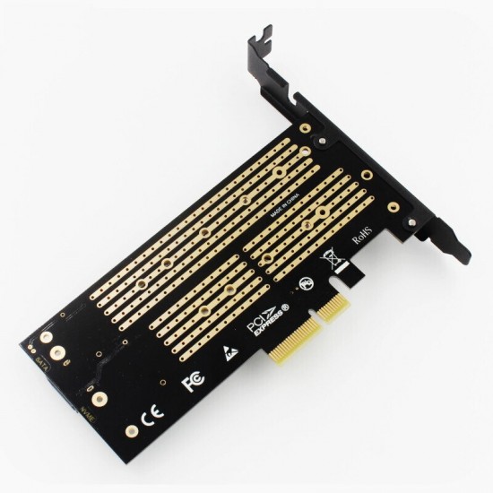 SK6 M.2 NVME SSD NGFF to PCI-E X4 Adapter M-Key B-Key Dual Interface Card Support PCI-Express Expansion Card 3.0 X4 2230-22110 All Size M.2